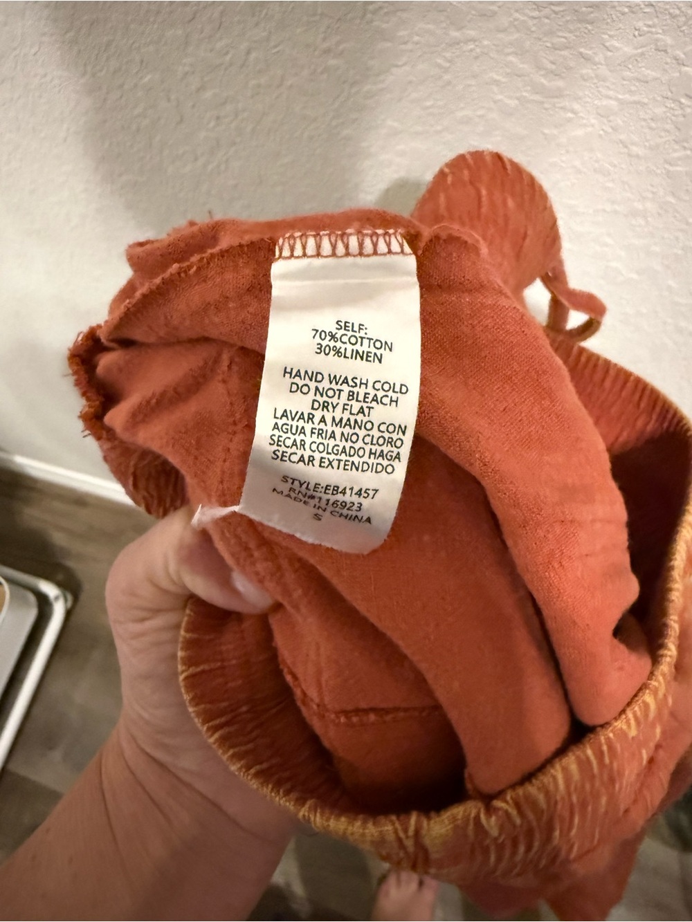 easel Rust Wide-Leg Drawstring Cargo pants | Small - Picture 4 of 4